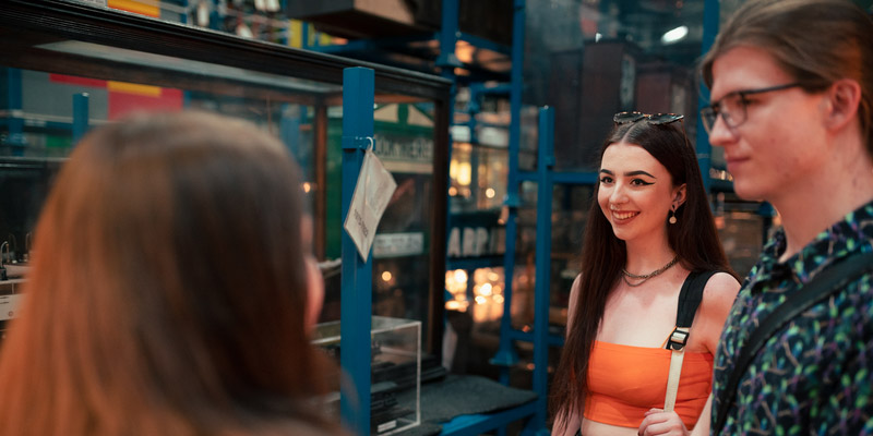 A group of students at the National Railway Museum in York