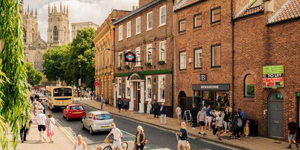 A busy street in York